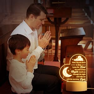 Baptism Gifts for Girl Boy, Nursery Decor Night Light Gifts for Bedtime Prayer, Baby Christening Gifts for Boys Girls, Dedication Gifts Baptismal Gifts Birthday Gifts for Kids, Baptism Decorations