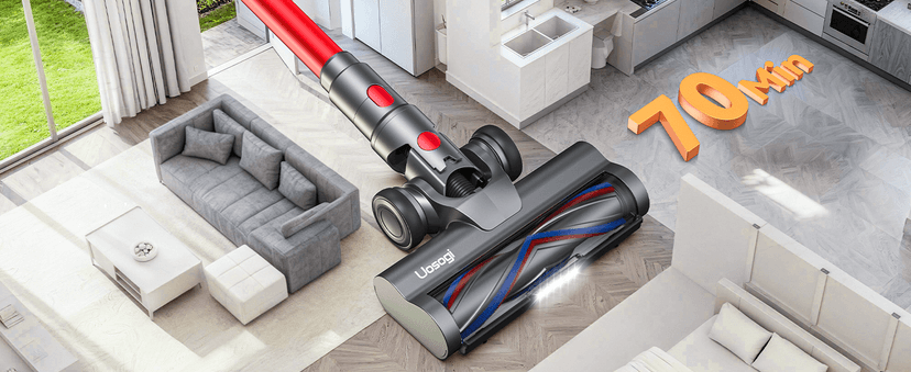 Cordless Vacuum Cleaner, Upgraded 55KPA 650W 70Mins Stick Vacuum with Hurricane Mode, Self-Standing, Touch Screen, 1.8L Dust Cup, Anti-tangle Wireless Vacumm, Vacuum Cleaners for Home/Pet Hair/Carpets