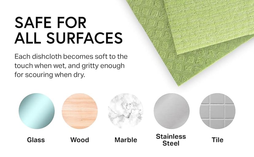 Swedish Wholesale Dishcloths, Cellulose Sponge Cloths – Bulk 10 Pack of Eco-Friendly, No Odor, Reusable Cleaning Cloths for Kitchen – Absorbent Dish Cloth Hand Towel – Assorted