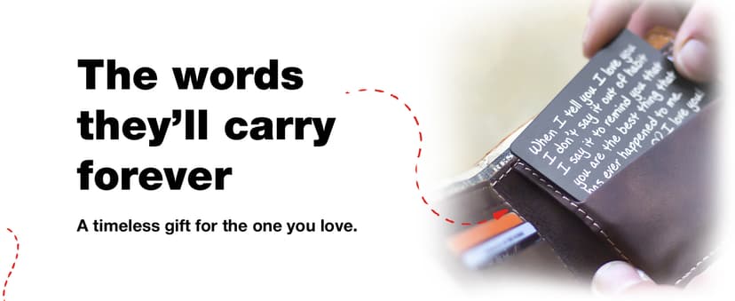 I Love You Card for Wallet – Surprise Gift for Him or Her - Voted Best Love Gift for Men or Women - Engraved, Durable, and Stays in Their Wallet Forever - Black Envelope Included