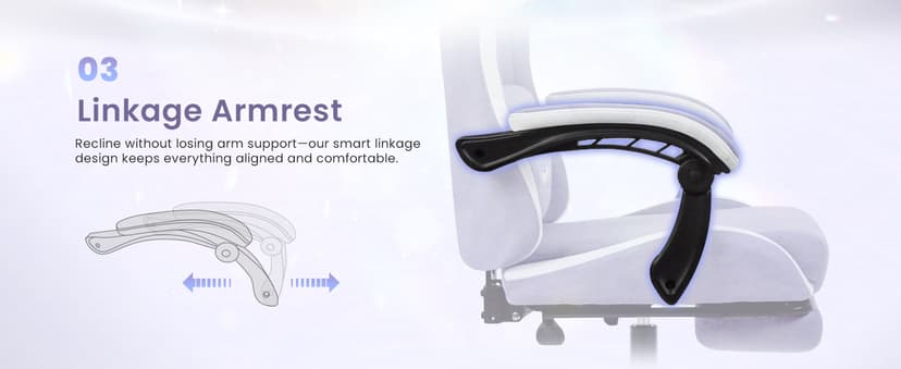 N-GEN GAMING Video Gaming Chair Office Computer Desk Use Ergonomic Reclining Backrest Adjustable Armrests Lumbar Support Footrest High Density Foam Breathable Fabric Heavy Duty Base (Purple)
