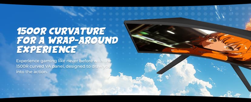 AOC CQ32G4VE 32" Curved Ultra-Wide Gaming Monitor QHD 2560x1440, 1500R, 180Hz, 0.5ms MPRT, 2X Display Port, HDMI, HDR, Gaming Console Compatible, 3-Year Zero Dead Pixel Guarantee