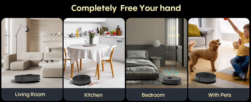 Robot Vacuum and Mop, Self Emptying Station for 90 Days, 5000Pa Suction, 3-in-1 LiDAR Navigation, Home Mapping, No-Go Zones, Wi-Fi/App/Alexa, Hard Floors, Carpet