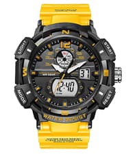 FANMIS Men's Luxury Digital Quartz Waterproof Wrist Watches Dual Time Countdown Alarm Stopwatch Backlight Multi-Function Watch