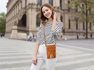 Vintage Tassel Purse: soft leather, fits a large phone, cards & keys —gifts for teen girls, birthday & Christmas seOSTO Small Crossbody Bags for Women, Tassel Purse, Gifts for Teen Girls B073QMXQLW