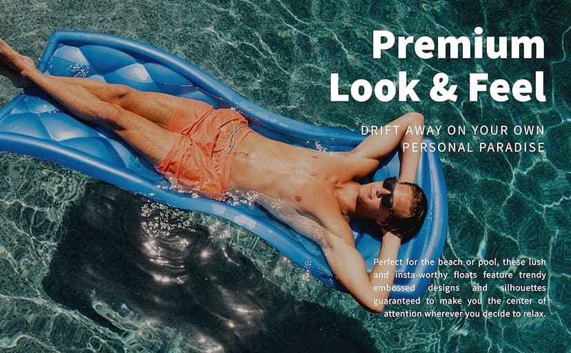 SwimWays Aquaria Luxury Solana Lounge Float Lounger Recliner Chair with Cell Foam for Adult and Kid Beach, Lake, or Swimming Pool Water Lounging, Aqua