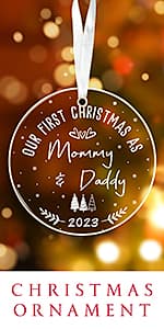 HEXMOZ First Time Dad Gifts - New Dad Gifts - Bumps First Christmas Ornament - Pregnancy Announcement for Husband, Soon to Be Daddy, 1st Time Daddy Gift - Expecting Baby on The Way