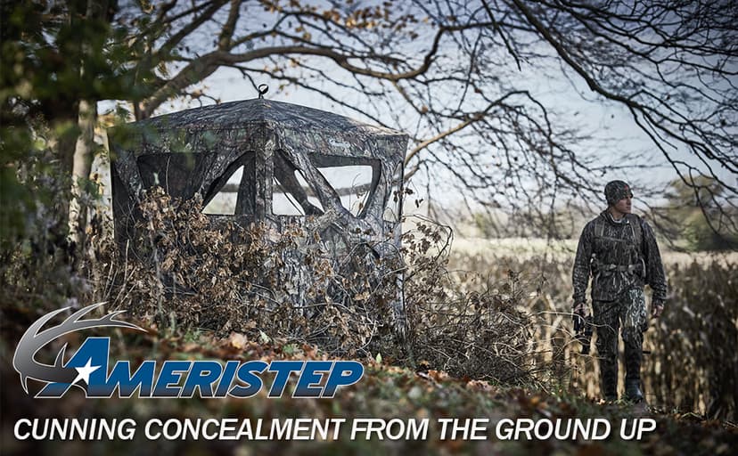 Ameristep Doghouse Run & Gun Hunting Blind | Lightweight 2 Person Ground Blind in Mossy Oak Break-Up Country, One Size