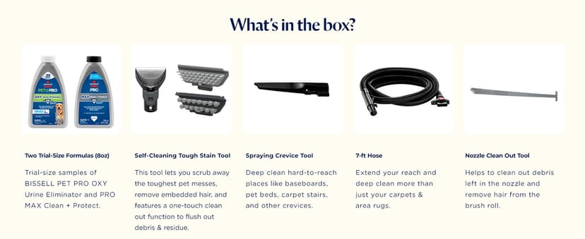 BISSELL Revolution HydroSteam Carpet Cleaner, Upright Deep Cleaner, HydroSteam Technology, 4-inch Self-Cleaning Tough Stain Tool & Formulas Included, 4123