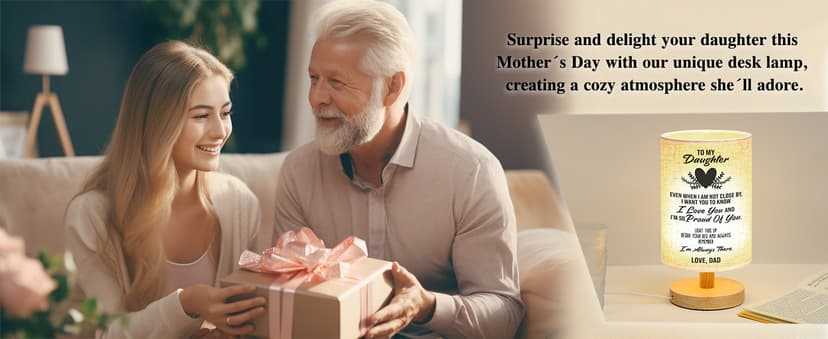 WSYEAR Birthday Gifts for Daughter from Dad,to My Daughter Gifts from Dad- Table Lamp Best Father Daughter Graduation Gifts for Grown Daughter