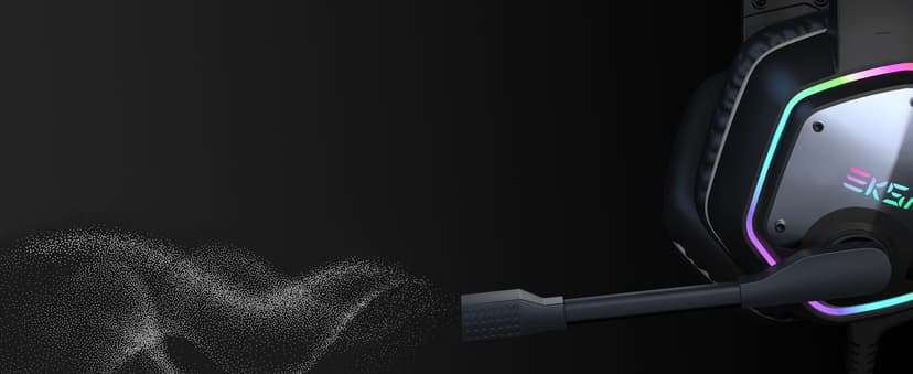 EKSA E1000 USB Gaming Headset for PC, Computer Headphones with Microphone/Mic Noise Cancelling, 7.1 Surround Sound, RGB Light - Wired Headphones for PS4, PS5 Console, Laptop, Call Center