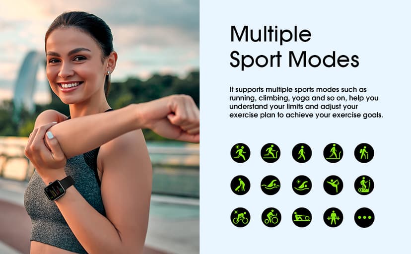 TYKOIT TYKOIT Smart Watch, Fitness Tracker with Heart Rate Monitor, Blood Oxygen, Sleep Tracker, 41mm Touchscreen Smartwatch for Android iOS Swimming Waterproof Pedometer Step Calories Tracker for Women Men