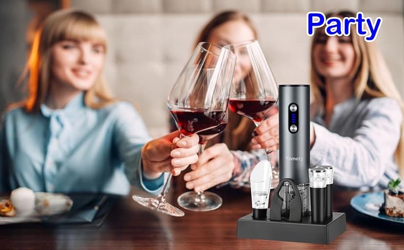 Electric Opener Set With Base, Accessories Including Rechargeable Corkscrew, Aerator, Stoppers and Foil Cutter - Perfect Gifts for Wine Lovers