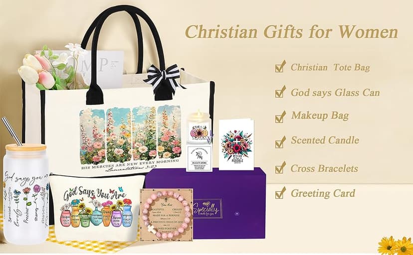 Christian Gifts for Women, Religious Faith Based Present, Best Friend Sister Mom Birthday Friendship Gifts for Women, Christmas Mothers Day Easter Thanksgiving Ideas Present