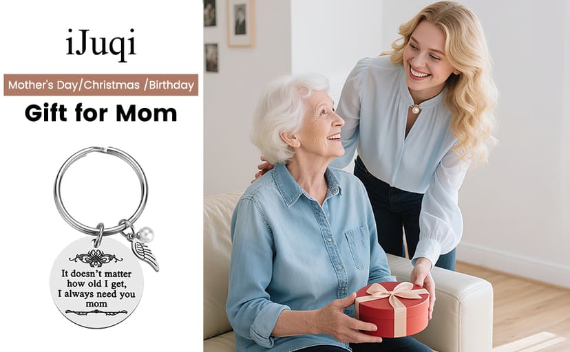 iJuqi Mother's Day Gifts from Daughter Son for Mom Birthday Valentine's Day Christmas Gifts Mom Keychain Mother Keyring