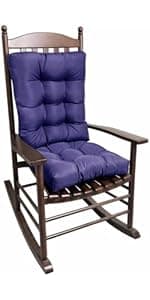 Adirondack Chair Cushion, Waterproof Indoor/Outdoor Rocking Chair Cushion ,44inch/48inch High Back Patio Cushions with Ties,Waterproof,Sunscreen and Fade-Resistant (Navy Blue, 44x20in)