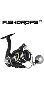 Fishdrops Spinning Fishing Reels 12+1BB Ultra Lightweight Carved Aluminum Spool Reels Affordable Smooth Spinning Reels