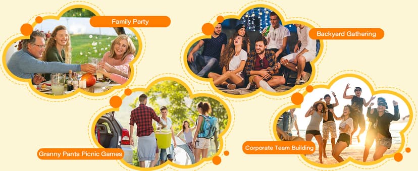 Granny Pants Yard Game for Adults (40 in * 31.5 in),2Pcs Granny Pants Outdoor Games with 10 Bouncy Balls,2 Pumps & Flags, Granny Pants Game for Family Carnival Party Reunion Gathering(Large)