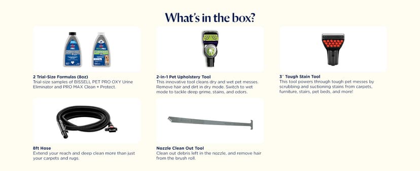 Bissell ProHeat 2X Revolution Pet Pro Plus, 3588F, Upright Deep Cleaner, 30-minute Dry Time, Dual Dirt Lifter Powerbrush, Hose & Tool Attachment, Pet Upholstery and Tough Stain Tool Included