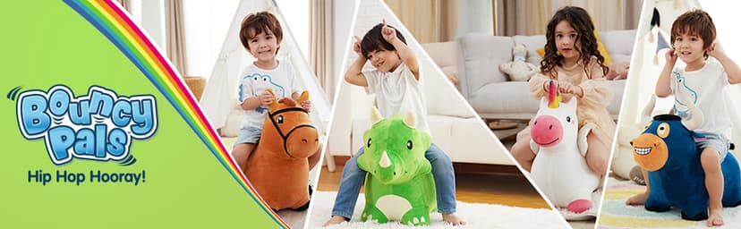 Outside Inflatable Riding Plush Triceratops Bouncing Horse Hopping Toy, Cool Birthday Gifts Age 2 3 4 5 6 Year Old Boy Girl Bouncy Pals Toddler Dinosaur Hopper Toy, Kids Outdoor Ride on Bounce Animal B09B1QZLXW