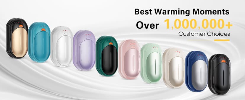 AI Hand Warmers Rechargeable 2 Pack, 6000mAh Electric Hand Warmers, AI Smart Chips 20Hrs Long Safe Heat, Portable Pocket Heater, Gifts for Christmas, Outdoor, Golf, Hunting, Camping Accessories