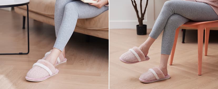 Cozy Slippers for Women Indoor and Outdoor Fuzzy House Shoes with Memory Foam Anti-Skid Sole Gifts for Women Mom Ladies