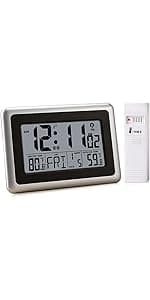 UMEXUS Outdoor Clock with Thermometer, 13 Inch Retro Large Waterproof Wall Clocks Indoor Silent Non-Ticking Battery Operated Weatherproof Decor for Garden Kitchen Bathroom Mother Gift