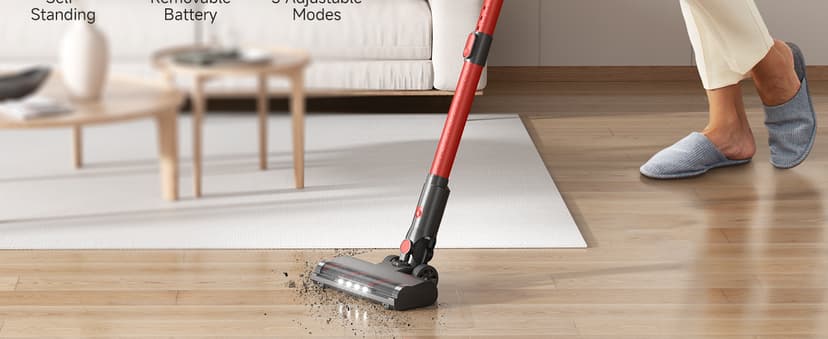 Cordless Vacuum Cleaner, 560W/48KPa/70Mins Vacuum Cleaners for Home,Self-Standing Stick Vacuum with Smart Touch Screen,Rechargeable Lightweight Vacuum for Pet Hair,Carpets, Hard Floors