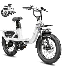 Upgraded Electric Bikes for Adults with 750W/1500W Peak Motor 20" Fat Tire E Bike with 28 MPH 90 Miles Max Range 48V Removable Battery EBike Electric Bicycle Commuter Ebikes