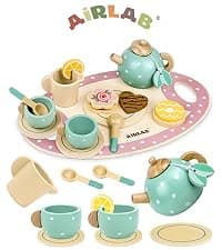 Wooden Play Food Toy Sets for Kids Kitchen Accessories Age 3 4 5 6 Wood Educational Toys Tea Sets for 3-5 Girl Birthday Gift 3 Year Old Princess Party B0CQ2PFTXC