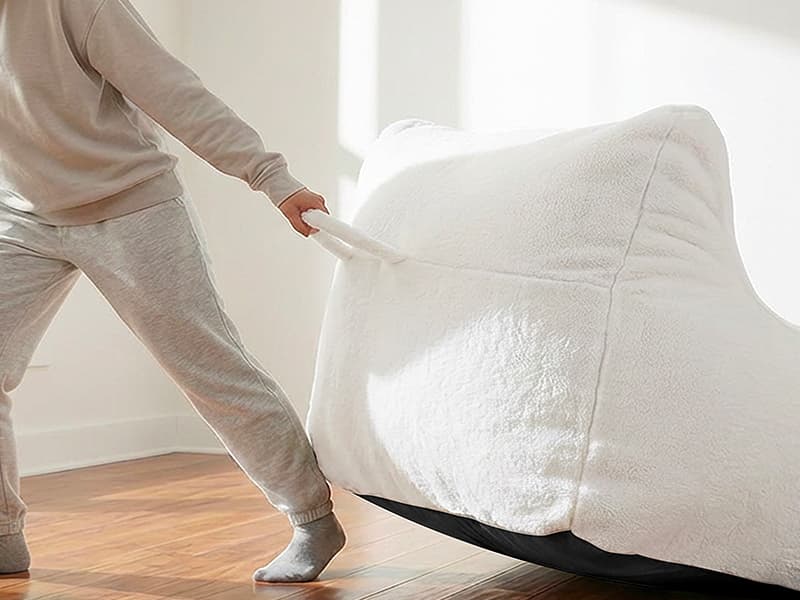 Cvortll Bean Bag Chair, Bean Bag Sofa, Faux Fur Bean Bag Chairs,with armrests and a Sturdy backrest, Suitable for Apartments, Living Rooms, bedrooms, Games, Reading (White)