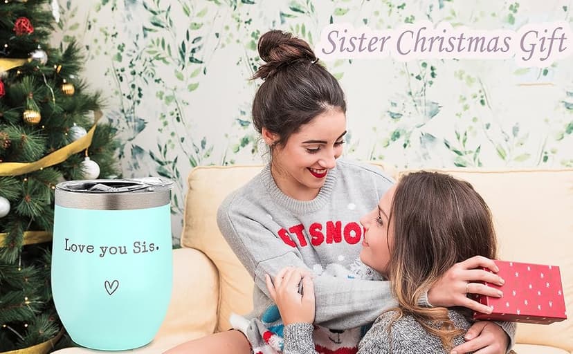 Sisters Gifts from Sister - I Love You Sis-Christmas Gift Birthday Gift for Sister - Sisters Gifts - 12oz Coffee Tumbler for Besties, Girls(Mint)