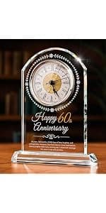 One Year Marriage Gift,Happy Paper Wedding Anniversary Decoration Gift,for Couples,Men,Women,Boyfriend,Girlfriend 1 Year Wedding Anniversary Crystal Clock Gifts B0H6B9BBKG
