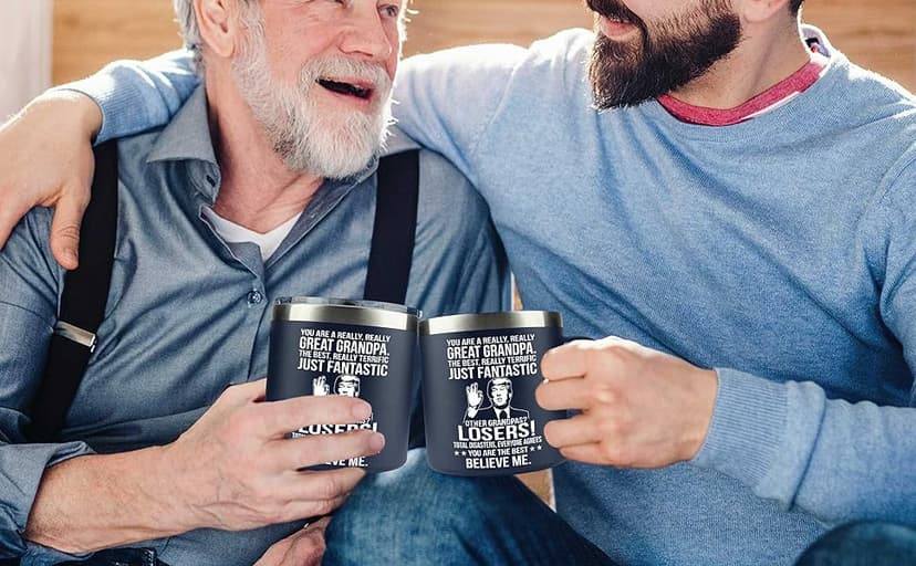 Gifts for Grandpa from Granddaughter, Grandson, Grandchild on Christmas- Grandpa gifts for Christmas - Grandparents Gifts - Birthday Gifts for grandpa -14oz Stainless Steel Mug - Insulated