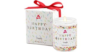 Lihome Happy Birthday Candle - Birthday Gifts for Women, Men, Mom, Dad, Sister, Teacher, Friends - Best Gifts for Her Ideas, Natural Soy Wax Vanilla Scented Candles