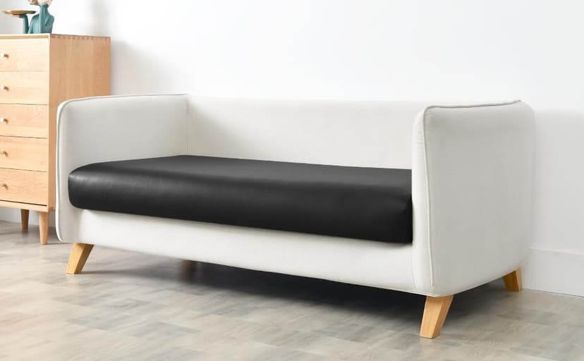 Yates Home PU Leather Couch Sofa Cushion Slipcover Water-Proof Elastic Chair RV Seat Covers Loveseat Sofa Furniture Protector Slip Cover for Settee Seater Replacement in Living Room(Sofa, Black)