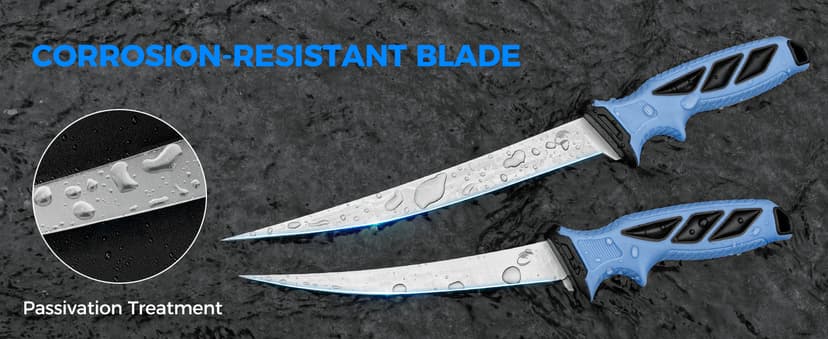 Calamus SwiftEdge Fillet Knife Set, Fishing Knife, G4116 German Stainless Steel, Ultra-Sharp & Flexible Blade, Rust & Corrosion-Resistant Blade, Non-Slip Handle, Fishing Gear, Fishing Gift For Men