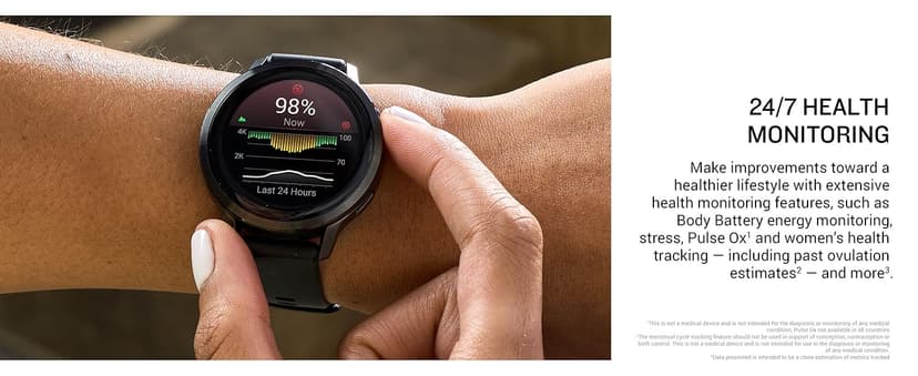 Garmin Venu® 4, 45mm, Advanced Health and Fitness GPS Smartwatch, Bright and Colorful Display, Built-in Flashlight, 12 Days of Battery Life, Slate with Black Silicone Band