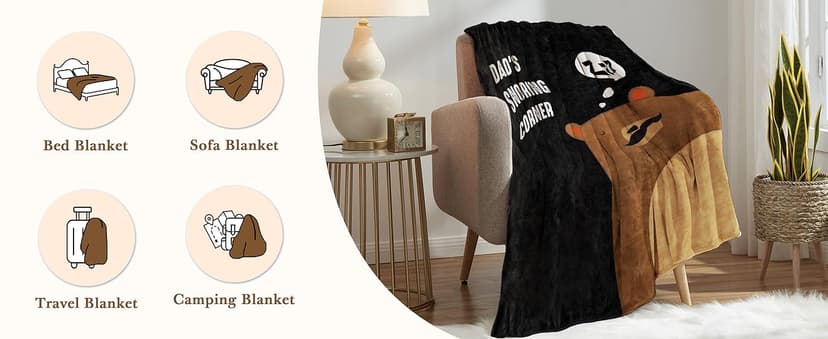Niyewsor Blanket Gifts for Dad, Funny Dad's Snoring Corner Blanket, Dad Birthday Gift from Daughter Son, Present for Father/Daddy/Stepdad on Fathers Day, Christmas, 60"x50"
