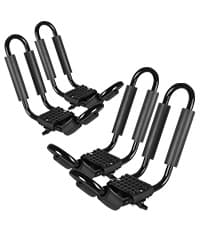 FORWODE Premium Kayak Roof Rack, 2 Pair J-Bar Roof Rack, Folding Adjustable Rack, Heavy Duty Kayak Roof Carrier 2 Kayak, Canoe, SUV, Surfboard on SUV, Car and Truck Crossbar