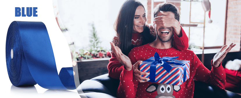 100 Yards Ribbon,1-1/2 Inch Sky Blue Satin Ribbon,Single Face Satin Ribbons,Perfect for Gift Wrapping,Wedding Decoration,Handmade Bows,Wrapping Bouquet, Halloween, Christmas