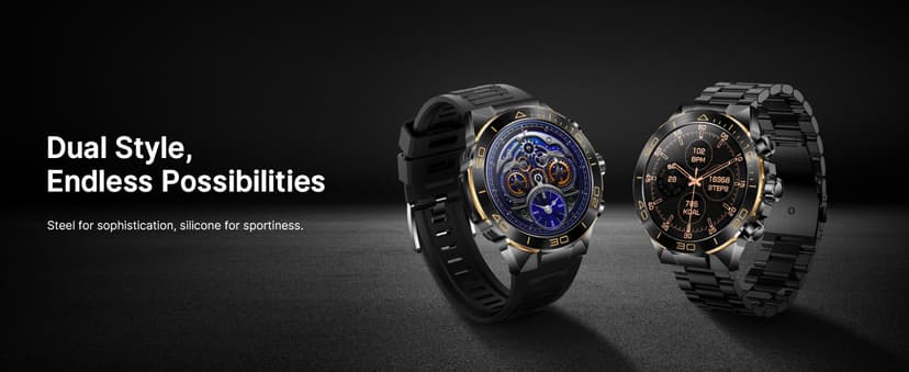 SOUYIE Smart Watch for Men Answer/Make Call for Android iPhone, 1.43" AMOLED HD Screen Mens Luxury Watch, 400mAh Heavy Duty Smartwatch Heart Rate Blood Oxygen Blood Pressure Sleep Monitor Pedometer, 2 Straps