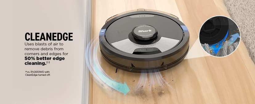 Shark Robot Vacuum & Mop Combo, Powerful Suction, Matrix Plus, 60-Day Debris Capacity, HEPA Bagless Self Empty Base, Sonic Mopping, Home Mapping for Pet Hair - Carpets & Hardfloor, AV2610WA