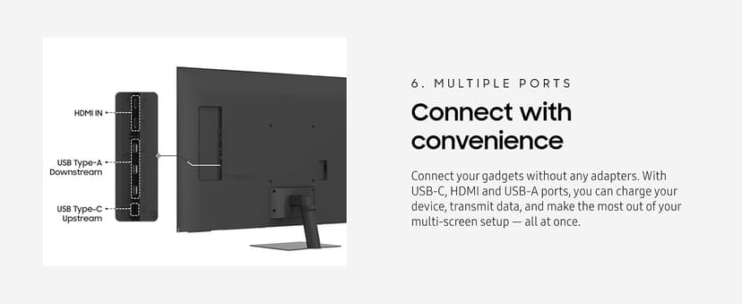 Samsung 43” Smart Monitor M7 (M70F) 4K UHD Display, Samsung Vision AI, Smart TV Apps, Gaming Hub, USB-C, HDMI and USB-A, Black, LS43FM702UNXZA, 2025