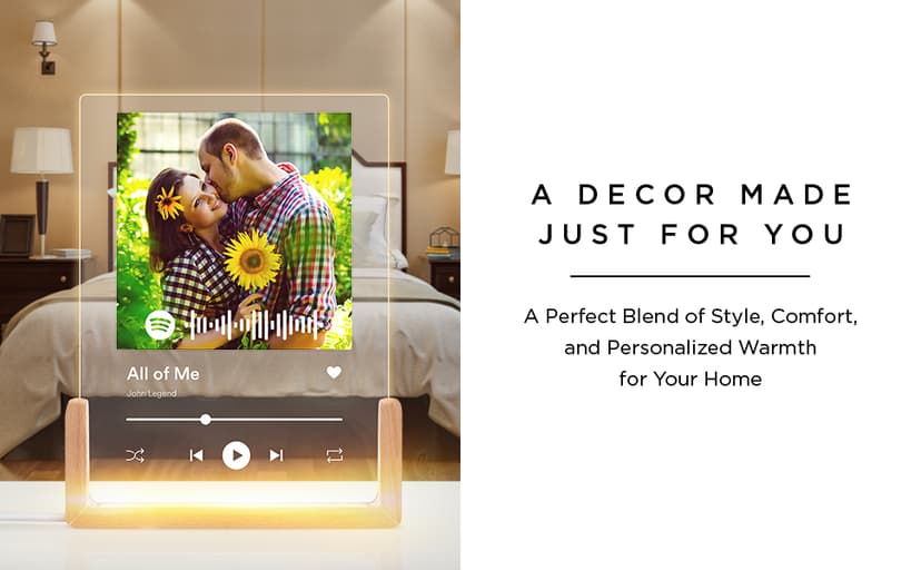 My Sign Center Personalized Gifts for Girlfriend, Her, Women, Wife - Custom Spotify Plaque, Customized Picture Frame For Couple, Boyfriend, Him, Anniversary and Birthday, 6"x8" Acrylic Photo