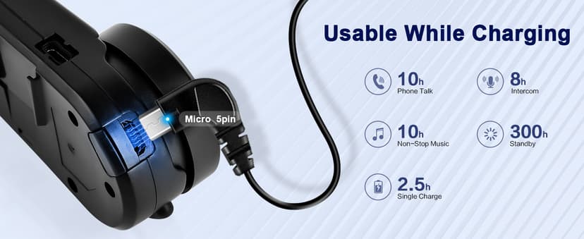 Fodsports FX6 Motorcycle Bluetooth Headset, 6 Riders Group Motorcycle Intercom Bluetooth, 1000M Motorbike Helmet Communication Systems/Voice Command/Universal Pairing/FM Radio(2 Pack)