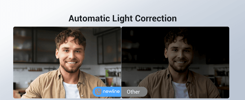 N newline 4K Webcam for PC, PDAF/CDAF Autofocus, 1080P@60FPS, 79° FOV, Auto Light Correction, 2 Noise Reduction Mics, Privacy Cover, USB-A, Streaming Camera for Skype, Teams, Online Meeting, NewEye 62