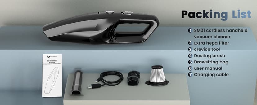 SERVOMASTER Handheld Vacuum Cordless, Car Vacuums Powerful with Rechargeable Battery, Portable Hand Held Vacuum Cordless with Washable HEPA Filter, Mini Vacuums Kit for Men and Women