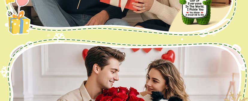 I Love You Gifts for Her, Him, Wife, Husband, Couple, Romantic Gifts for Boyfriend Girlfriend, Anniversary Perfect Gifts for Women Men, Handmade Crochet Pickle