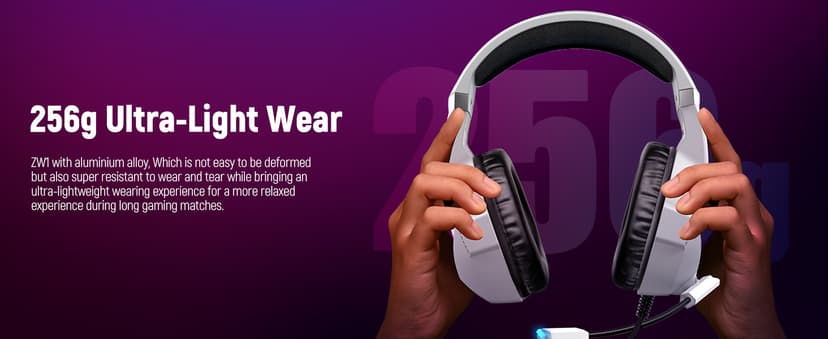 Gaming Headset for PC, Ps4, Ps5, Xbox Headset with 7.1 Surround Sound Gaming Headphones with Noise Canceling Mic, LED Light Over Ear Headphones for Switch, Xbox Series X/S, Laptop, Mobile White